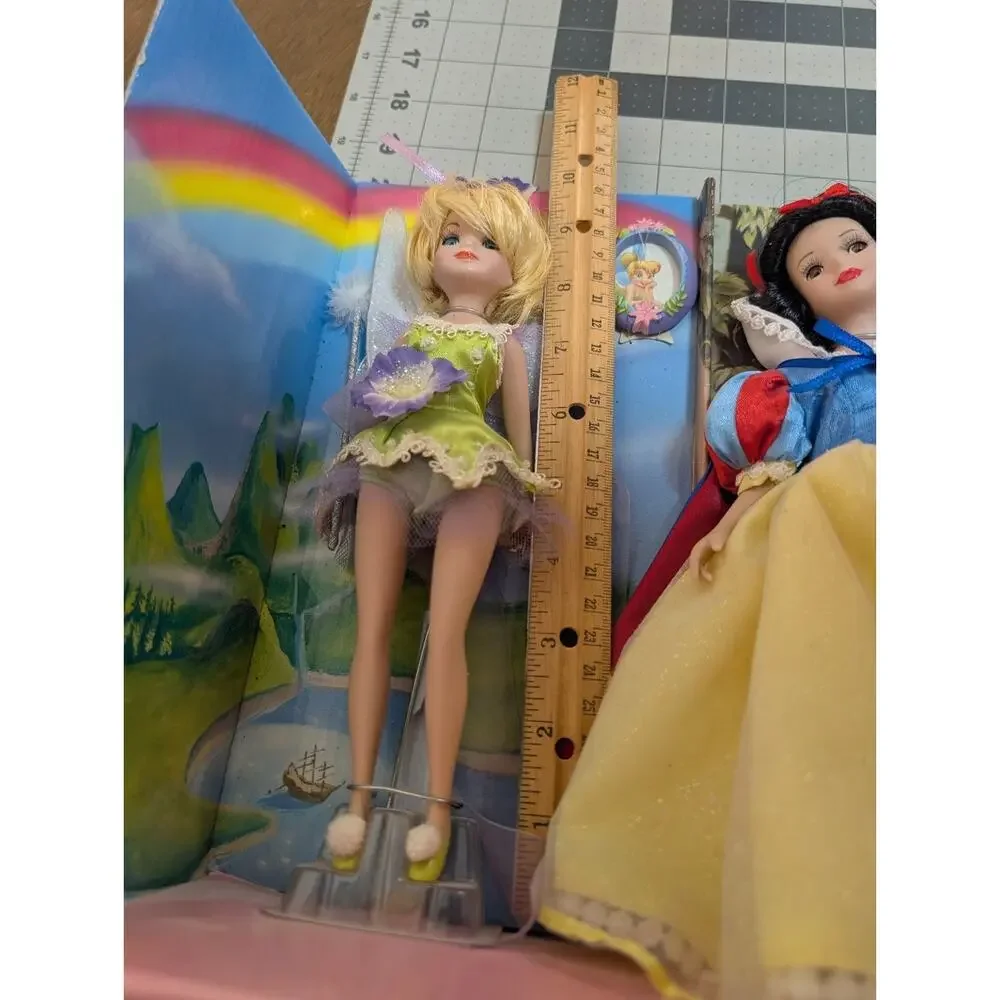 Disney Princess Snow White Aurora Tinker Bell Doll Set New In Box Fairytale